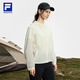 Fila Offizielle Frauenwebende Jacke für Frauen 2025 Herbst Neue Outdoor-Sport losen losen einfache Kapuze-Top-Schnee-Weiß-WT XL 175/92A/XL