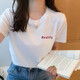 FHHUABD2025短袖t恤女ins潮夏季女宽松印花韩版港风简约上衣百搭学生拼接 1421白色 M