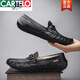 Cartelo Crocodile Chaussures pour hommes 2025 Nouveau automne et hiver plus chaussures pour hommes Velvet Mensine Cuir Business Chaussures en cuir chaud des hommes à la mode 9901 marron respirant 38