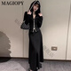 MAGIOPY国际奢侈高档品牌网红爆款休闲运动套装女春季2025新款高级感黑色 灰色两件套 S(100斤以内)