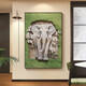 CLCEY French cream style entrance door front door decoration painting elephant relief mural living room sofa background wall hanging painting Xianglu Shuangrui B model 80*12035mm aluminum alloy frame + tempered transparent crystal