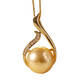 Donglai quality South Sea gold bead pendant swan elegant intellectual perfect round extremely bright seawater pearl 18K gold diamond swan pendant pearl 12mm + chain
