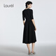 Laurl [Viskosität Faser] 25 Sommer Neues französisches romantisches Strickkleid für Frauen LWD366Y10100 Classic Black L