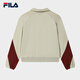 FILA 杨幂同款|斐乐官方时尚女装针织长袖外套2025秋新款休闲宽松上衣 潮汐泡沫灰-GY M 165/84A/M