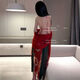 
Sexy underwear sexy Hanfu cheongsam uniform on bed seductive seductive passion set women seductive fairy suit 1049 red XXL