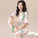 Langsha 100% pure cotton pajamas for women in spring and summer short-sleeved trousers casual loose women Korean style home clothes for autumn wear suit T-9711 (short-sleeved trousers) XL size (125-145Jin [Jin equals 0.5 kg]) All size