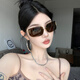 暴龙2025新款2025新款无框墨镜女y2k轻奢千金风感茶色辣妹欧美复古太阳镜经典百搭防辐射墨镜 金框茶片【店长主图模特款】 升级高清偏光+全套镜盒镜布