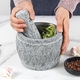 Sailoto stone mortar garlic press garlic mortar garlic pounder smash jar pound garlic nest household stone grinding jar bluestone small bluestone retro engraving with splash-proof cover