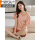 Modal 2025 Pure Cotton Summer Pajama Women Pulover Pajamas Summer Shorts Комфортные и повседневные домашние костюмы Женщины Z9856 M [Рекомендуется 80-100-джин [JIN равняется 0,5 кг] Wear]