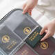 Bolsa de pasaporte de tela Oxford de gran capacidad sin licencia Bolsa de pasaporte de la carpeta Bolsa Handheld Grey 3 capas sin bloqueo