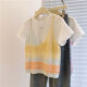 Kuzhang 2025 Dopamine Simtited Starsing con un conjunto de dos piezas de dos piezas de manga corta 2025 Summer New Fashion Fashion Camiseta E854# XL Recomendado 120-140Jin [Jin equivale a 0.5 kg]