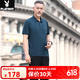 Playboy Dad Summer Ice Silk Set Short Sleeve T-Shirt 2025 New Middle-aged and Elderly Father's Day Summer Casual Sportswear Men JM-753 Sea Blue [Two-Piece Set] 4XL [Suggested 180-200Jin [Jin equals 0.5 kg]]