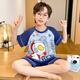 EMBERLOVE2025新款男童夏季睡衣套装纯棉短袖短裤薄款青少年男孩儿童家居服 K6626【双短】 160 M码，155-160cm