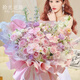 A giant bouquet of sunflowers, roses and super large flowers delivered to the same city by Shiguangnitra.com as a birthday gift bouquet for your girlfriend and best friend. Pink Memory丨Pink Lychee Pink Large Hydrangea Phalaenopsis Orchid Feather Mixed Large Bouquet