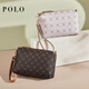 
POLO Women's Clutch Retro Print 2025 New Mom Clutch Women's Clutch Elegant Wallet Gray
