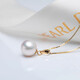 Dan Pei luxury high-end pearl pendant necklace single 18K gold freshwater female simple strong light round gift for family 18K gold yellow gold (free 925 silver chain) 9-10mm