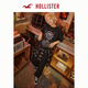
HOLLISTER25 summer new American retro couple heavyweight cotton T-shirt men's and women's KI323-5012 black print S (175/92A)