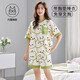 NJSKAKW PAJAMA SUMPRE SUMBRE À MANIÈRE COURSE POUR LES FEMMES AVEC DES VOSSIONS DE MAISON INTÉGRÉS POURTALES SPRING ET AUTONNE Le style mince de grande taille peut être porté à l'extérieur en été GXT1047 M Taille recommandée 75-95jin [Jin est égal à 0,5 kg]