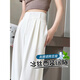
Cantu Bingsi Suit Casual Pants for Women in Summer High Waist Loose Pressed Pleated Dangling Narrow Version Double Breaked Wide Leg Straight Trousers Black L [Suggested 110-120Jin [Jin equals 0.5 kg]]