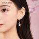 Ginqianhui 925 silver cat earrings for women 2025 new peach blossom earrings jewelry birthday and Valentine's Day gifts for girlfriend Cat and Flower Earrings/925 Silver + Seven Warehouse Delivery/Next Day Delivery Anniversary Gift/Exquisite Gift Box/Girlfriend