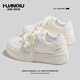 Global thick sole height-enhancing white shoes for women niche 2025 new campus style summer casual board shoes for women Milan 39