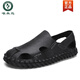 Woodpecker Roman sandals summer extra-large size black new style breathable lazy driving casual shoes soft sole driving men's shoes 9925 meters white 38