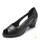 Master Zulijian Roman thick heel shoes soft leather sandals for women in 2025 summer wear middle-aged mother shoes non-slip women's fish mouth shoes Wenzhou Huidong is not tired and wears hole shoes outside - beige 35 sandals for women 2025 new