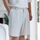 Wayne Xavier Waynexzavier Wayne Xavier Große losen große Größe von Herren-Sommer halbelastischer Taille gestreiftes Nüsse Fünf-Kubische Shorts Hosen 9227 Weiß 3xl (190jin [Jin entspricht 0,5 kg] -210jin [Jin ist gleich 0,5 kg] xxs entspricht