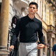 Mr. Cloth Simple Shirt Collar Long Sleeve T-shirt Men's 2025 Autumn New Business and Casual Solid Color Lapel Top Men's BT16862 Piano Black S (165)