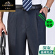 Modèle mince d'été classique de voiture de soie non en fer double pantalon plissé à double taille et taille moyenne et personnes âgées hautes taies profondes pantalons hommes droits [doubles plissés] 6621 Rich Grey Thin Model 38 (3 pieds)