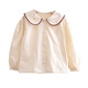 La Chapelle girls spring and autumn pure cotton shirts, fashionable new children's fashion shirts, little girls spring tops, beige 150, recommended height 141-150cm