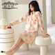 Odanmu camisón de manga larga para mujeres en primavera y otoño nuevo cárdigan de algodón puro lindo pijamas para mujeres en algodón estilo internet estilo de celebridades dulces jg9928 m