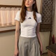 Adidas kurzes T-Shirt für Frauen im Sommer New White Campus Style Halbärmelige Sport American American Top Slim Kurzärmelig JV9859/Schuss One Size, eine gefälschte, um zehn l zu kompensieren 120-130jin [Jin gleich 0,5 kg]
