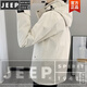 JEEP SPIRIT high-end jacket for women and men three-in-one customizable LOGO jacket windproof waterproof Tibetan mountaineering jacket set women ivory white jacket three-in-one cold and windproof M high-end brand men's clothing