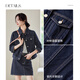 
Shangdubila is not easy to fade cotton long-sleeved denim jacket for women in summer contrasting colored bright thread bagged tops for women wearing commuter women's clothing
