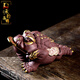 Chengyun Shangzun's exquisite Yixing purple sand golden toad tea pet master Chen Hongjun's fully handmade large three-legged gold toad ornament can be raised. Large gold-painted golden toad-Chen Hongjun's handiwork