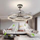 MICOE 2025 new invisible ceiling fan lights, large wind power, household dining room, bedroom electric 9227/white 60CM frequency converter remote control + direct voice