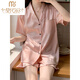 
Modal-sensing pajamas for women in summer ice silk shorts, silk, thick home clothes, summer internet celebrity style suit, light yellow #YX-9214 M [75-98]Jin[Jin equals 0.5 kg]