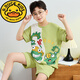 G.DUCKKIDS children's pure cotton boy pajamas summer short-sleeved egg cartoon handsome little boy suit thin home clothes big boy 6636# 170 size 18 height (145-155cm)