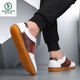 
Woodpecker [top layer cowhide] leather shoes for men in spring and autumn men's business casual leather shoes genuine leather cow tendon sole Korean version beige men's shoes white 9908 white 38 top layer cowde