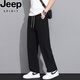 JEEP SPIRIT straight pants men's summer new style trendy loose casual trousers cool breathable sports pants ice silk quick-drying pants men black JK6636 suitable for multiple scenes L recommended reference size chart