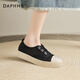 Daphne Mesh Chaussures décontractées pour les femmes 2025 Nouveau été Small Fragrance toile chaussures pour femmes Chaussures pêcheurs à une jambe à pattes simples noir 36