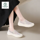 Specht Fisherman's Schuhe für Frauen 2025 Sommer Neues dickes alleiniges Netz atmungsaktives Spitzenstil ein Pick kleiner Geschmacksstil Casual Sports 688 Beige 40 40