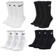 Nike Sports Socken für Männer und Frauen Sportsocken atmungsaktive schweißabsabsorbierende Fitness-Basketball-Socken Mid-Tube-Socken 6 Paar Weiß (Langrohr l 42/44)