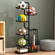 Wojia basketball rack storage rack home ball storage rack children's indoor floor-standing football volleyball storage basket black