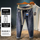 Jeep Spirit Original Jeep High-End-Jeans Männer 2025 Sommer Trendy Marke Loose Feet Hosen gedruckte Freizeithosen Männer 835 Schwarze reguläre Größe 38 Taillenumfang 2 Fuß 9 Geeignet für 182-195jin [Jin gleich 0,5 kg] links links