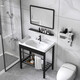 JPHZNB Floor-Sanding Forme Bathroom Wash Basin Small Apartment Bracket Mand Basin lavabo Basin Basin Armoire de salle de bain 4837E BASIN + DRAIT DE STAND