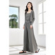 Vanciaman slim meat cover suit for women in autumn new slim suspender top skirt casual three-piece set dark gray L