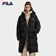 FILA Official RGB Down Men's and Women's Long Down Jacket 2025 Winter Couple's Hooded Cold Warm Jacket