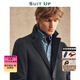Xiuta Spring New Business British Style Mid-Length Woolen Coat Men's Pure Wool Lapel Men's Jacket Korean Slim Dark Gray 52